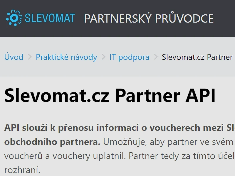 Slevomat Partner API
